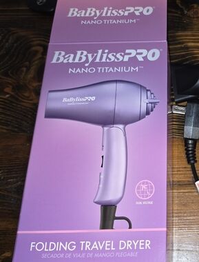 BaBylissPRO Nano Titanium Folding Travel Dryer - Pink